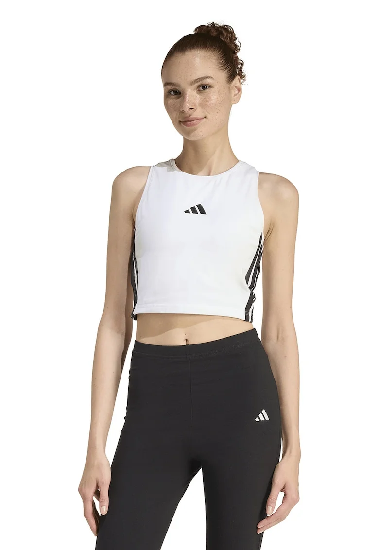 Top crop cu vatelina 3S, Alb