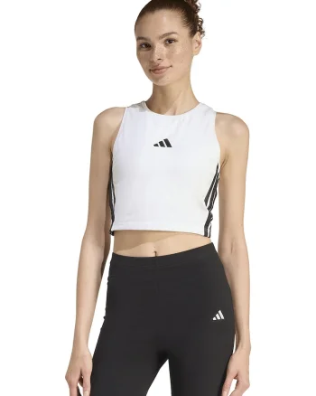 Top crop cu vatelina 3S, Alb