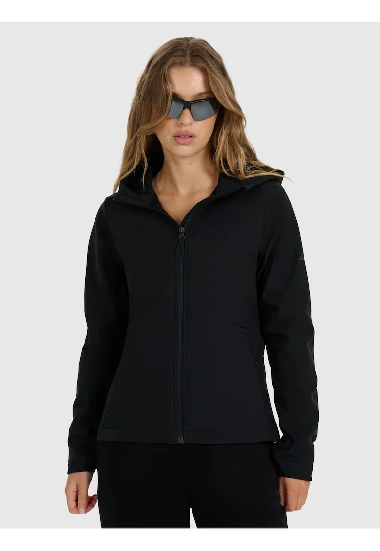 Jacheta softshell  pentru femei, rezistenta la vant, membrana 5000, negru, poliester