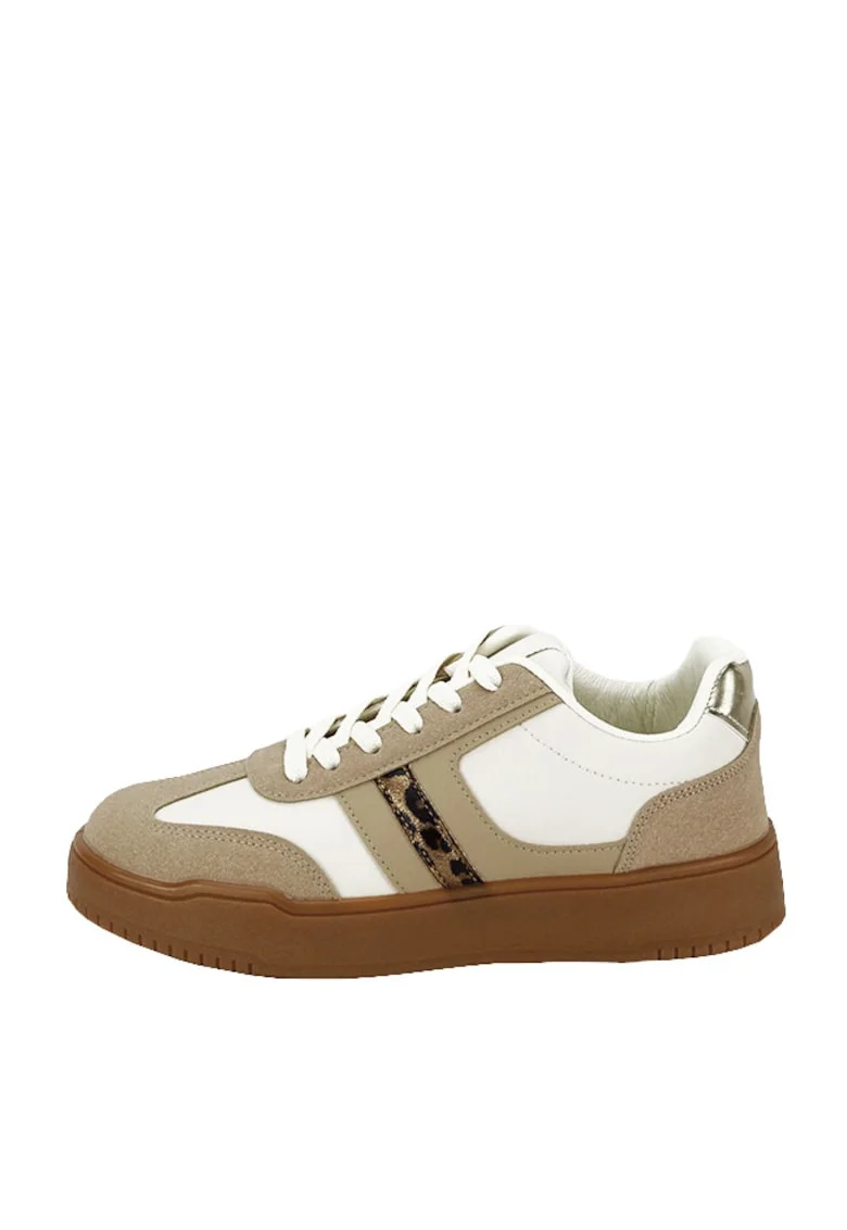 Sneakers bej/alb cu talpa groasa 8921 M2 Bej, Bej