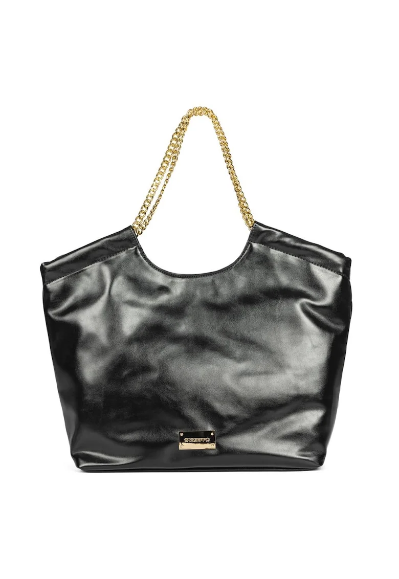 Geanta shopper de piele ecologica Saedder, Negru