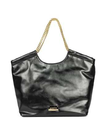 Geanta shopper de piele ecologica Saedder, Negru