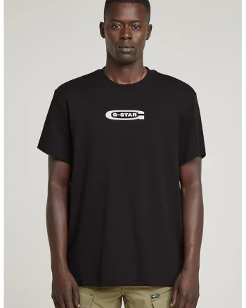Tricou de bumbac organic cu logo, Alb/Negru