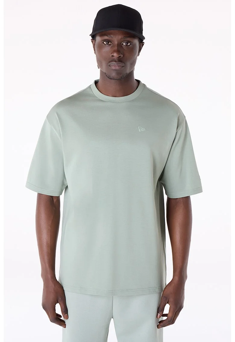 Tricou cu imprimeu logo pe spate, Verde pal