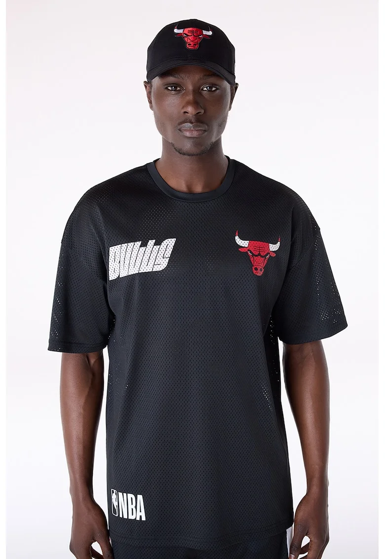 Tricou cu perforatii, Rosu/Alb/Negru