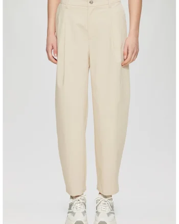 Pantaloni conici cu talie inalta, Bej deschis