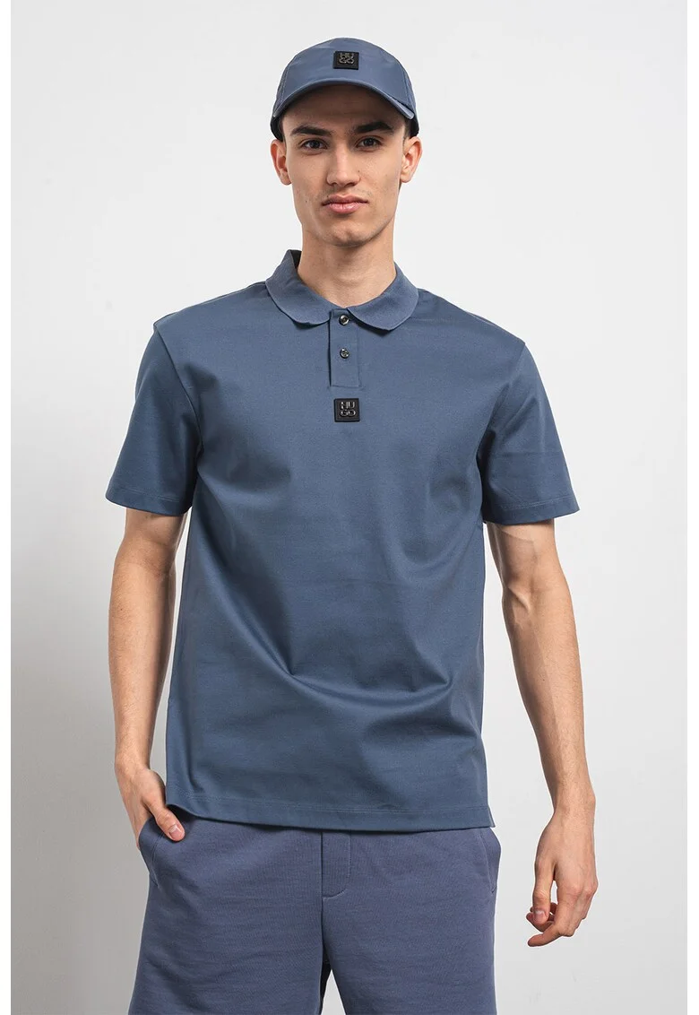 Tricou polo regular fit de bumbac, Albastru prafuit