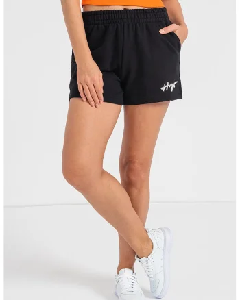 Pantaloni scurti sport de bumbac Nashari, Negru