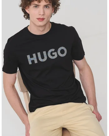 Tricou de bumbac cu model logo, Albastru pastel/Negru/Alb murdar