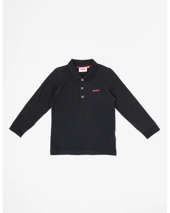 Bluza polo cu detaliu logo, Rosu/Negru stins