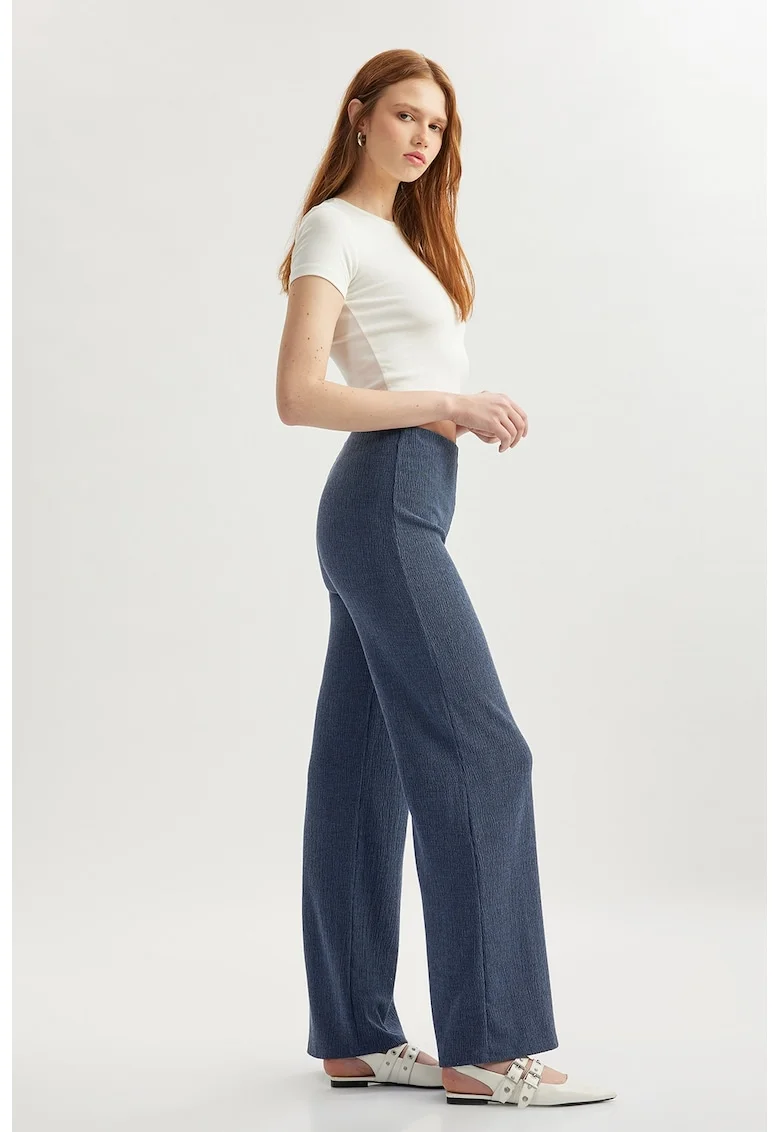 Pantaloni uni relaxed fit, Albastru inchis