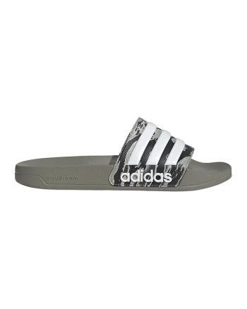 Papuci cu logo Adilette, Alb/Grej