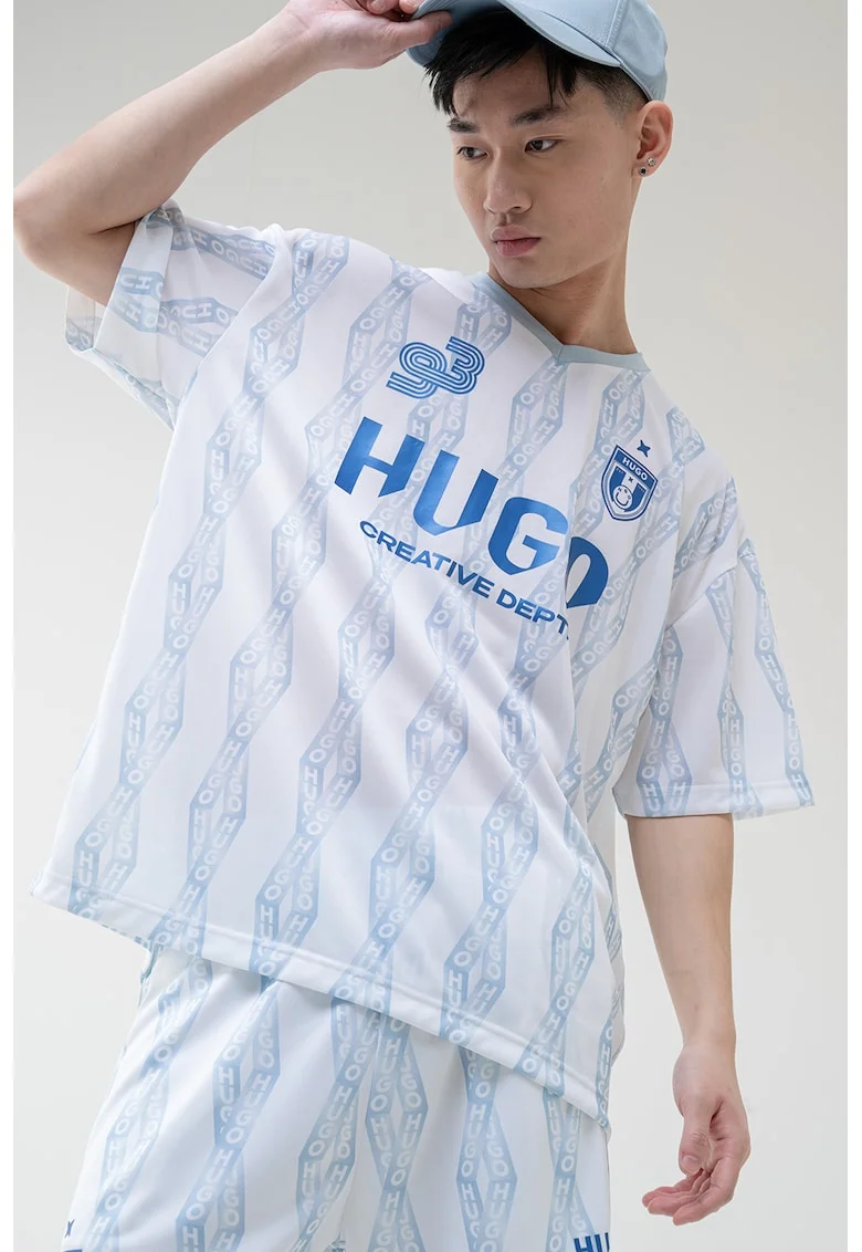 Tricou cu decolteu in V, Albastru pastel