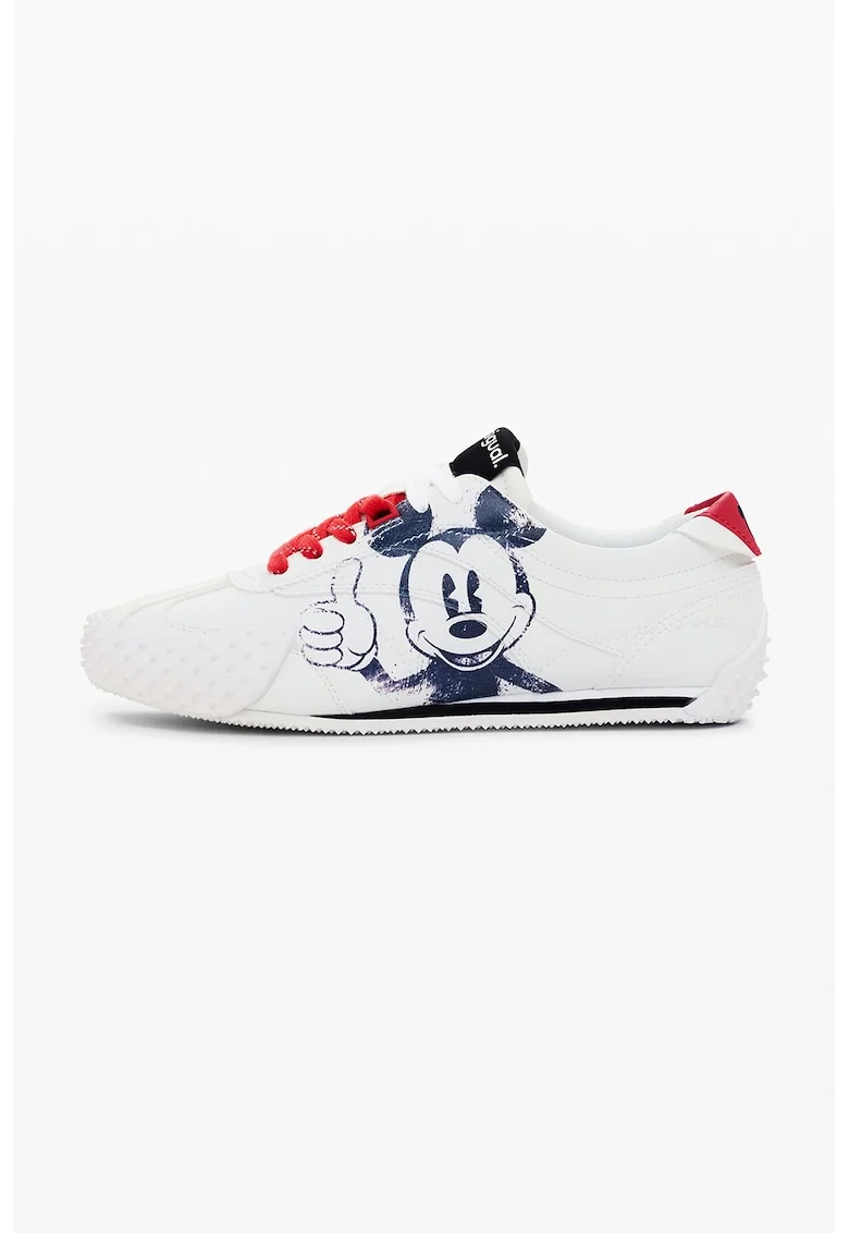 Pantofi sport din piele ecologica cu motive tematice Mickey Mouse