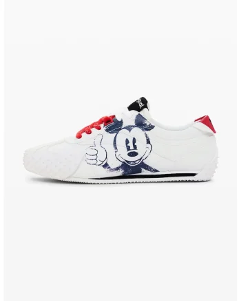 Pantofi sport din piele ecologica cu motive tematice Mickey Mouse