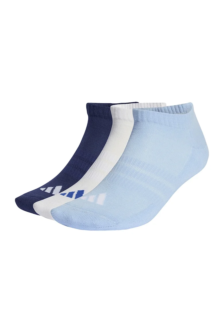 Set de 3 perechi de sosete unisex cu amortizare Essentials, Alb/Albastru ultramarin/Albastru deschis