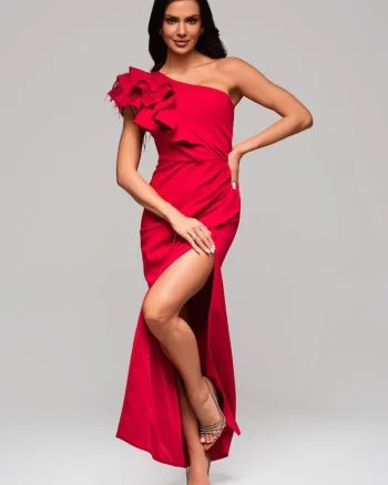Rochie de seara Maxi LACRICA LA-OM-DLR005, Rosu