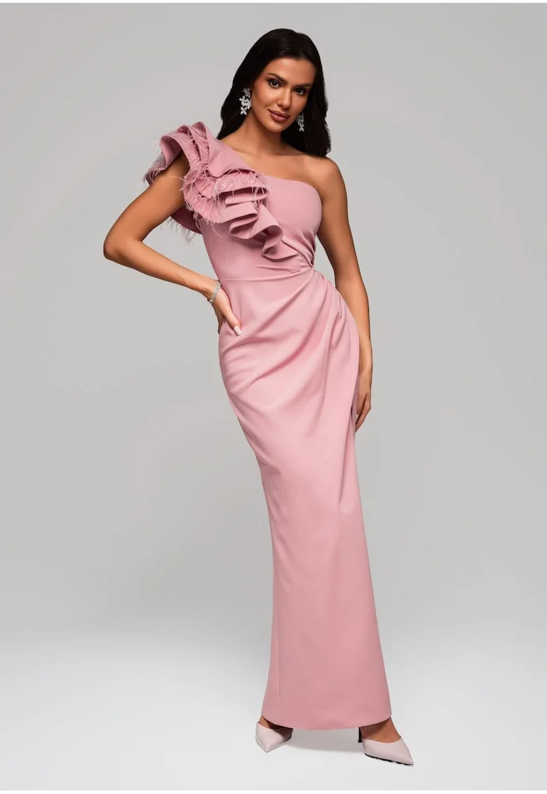 Rochie de seara Maxi LACRICA LA-OM-DLR005, Roz deschis