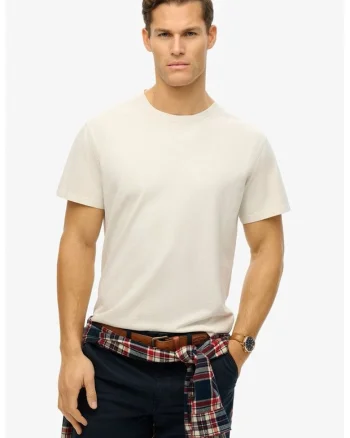 Tricou cu model uni si decolteu la baza gatului, Bej deschis