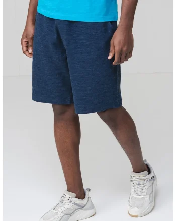 Pantaloni scurti din amestec de bumbac cu talie ajustabila, Bleumarin