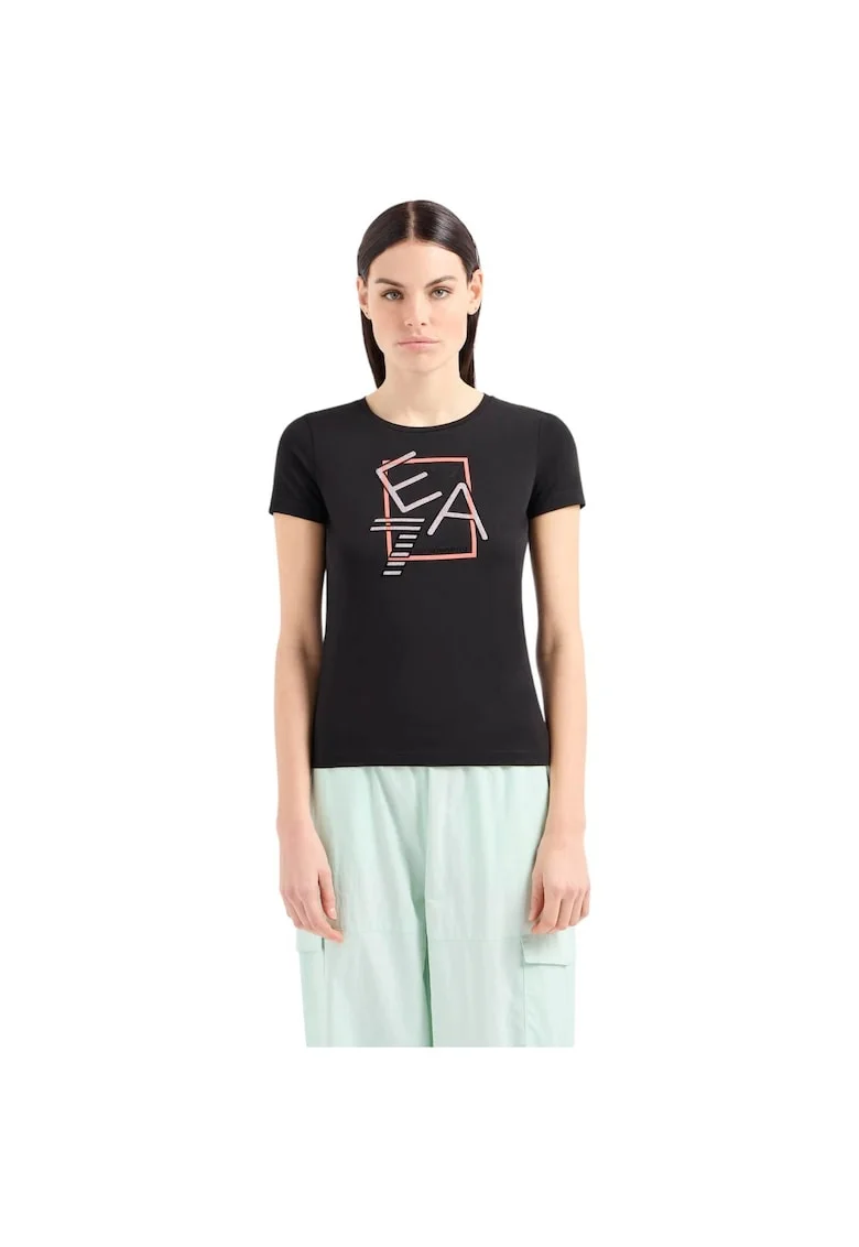 Tricou  EA7 Logo Series Stretch, TJFKZ-3DTT32-1200 33630, Negru