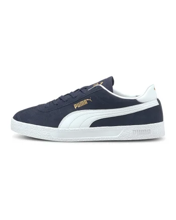 Pantofi sport de piele intoarsa cu logo Club, Alb/Bleumarin