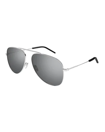 Ocheari de soare aviator unisex cu lentile oglinda, Argintiu