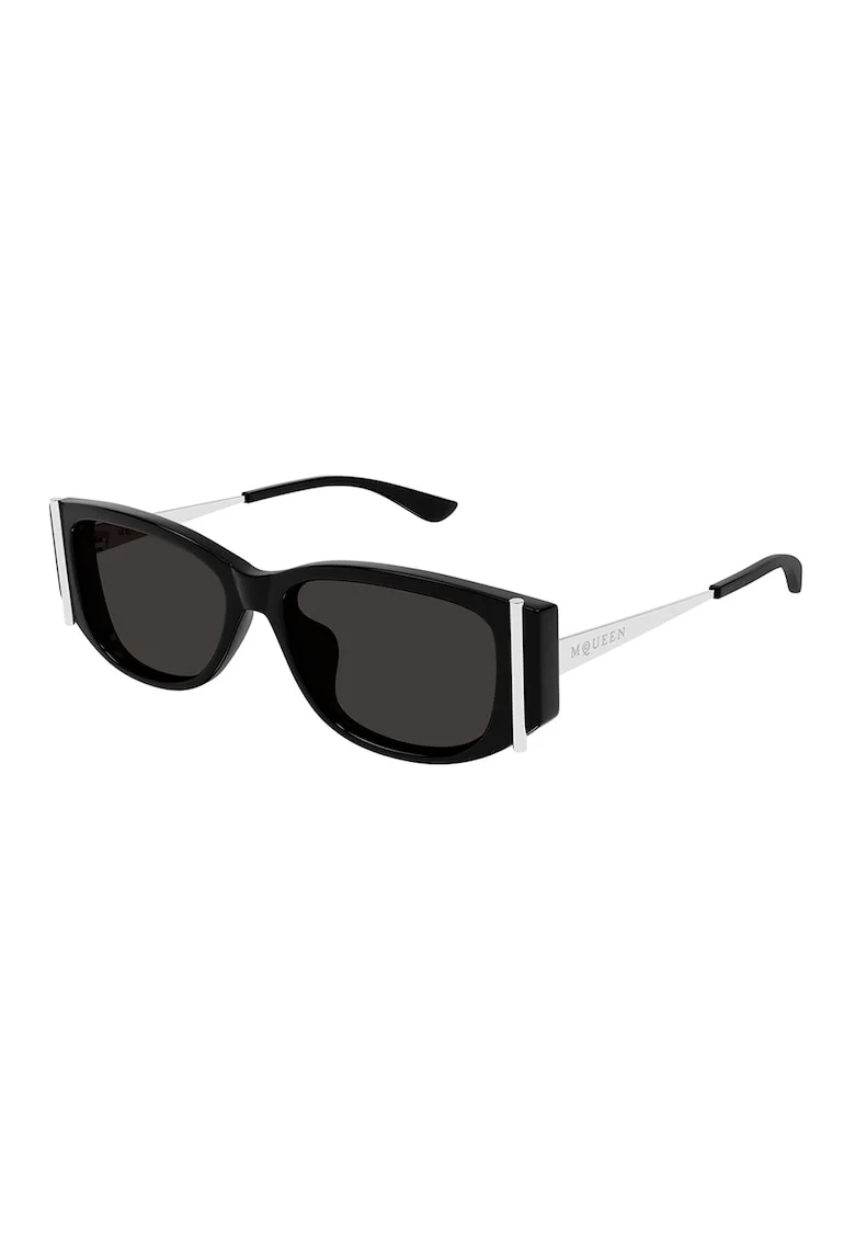 Ochelari de soare cat-eye, Negru/Argintiu
