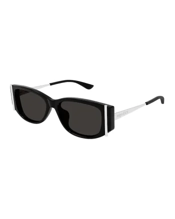 Ochelari de soare cat-eye, Negru/Argintiu