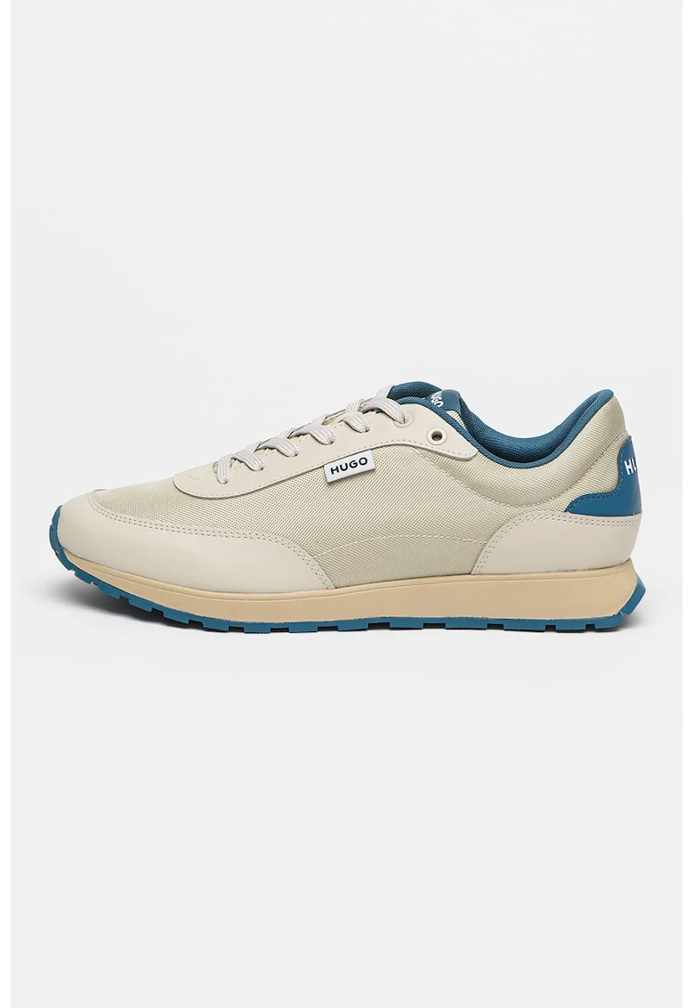 Pantofi sport din material textil cu insertii din piele ecologica Icelin, Gri deschis