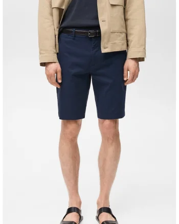 Pantaloni scurti cu talie medie, Bleumarin