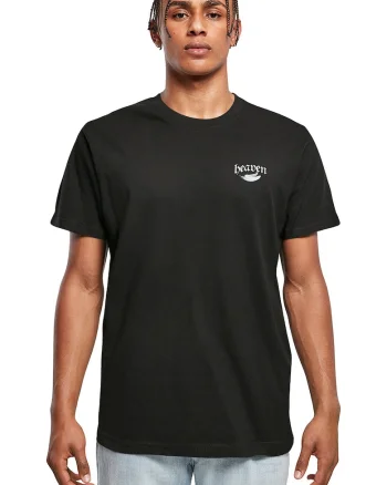 Tricou cu imprimeu aripi, Negru/Alb optic