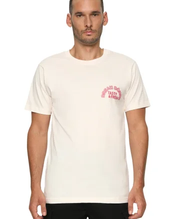 Tricou din bumbac cu imprimeu pe partea din spate, Rosu/Crem