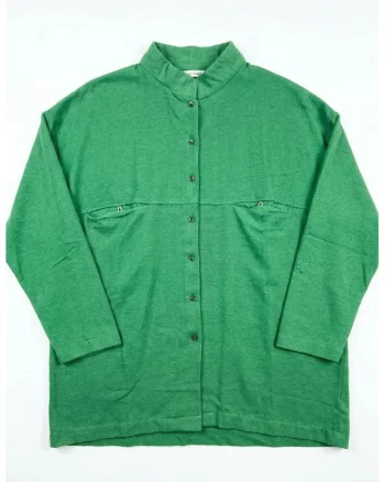 Camasa dama,  supradimensionata, verde, amestec de in si bumbac