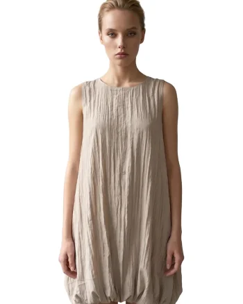 Rochie Mini,  Lejera, Bej, Lyocell