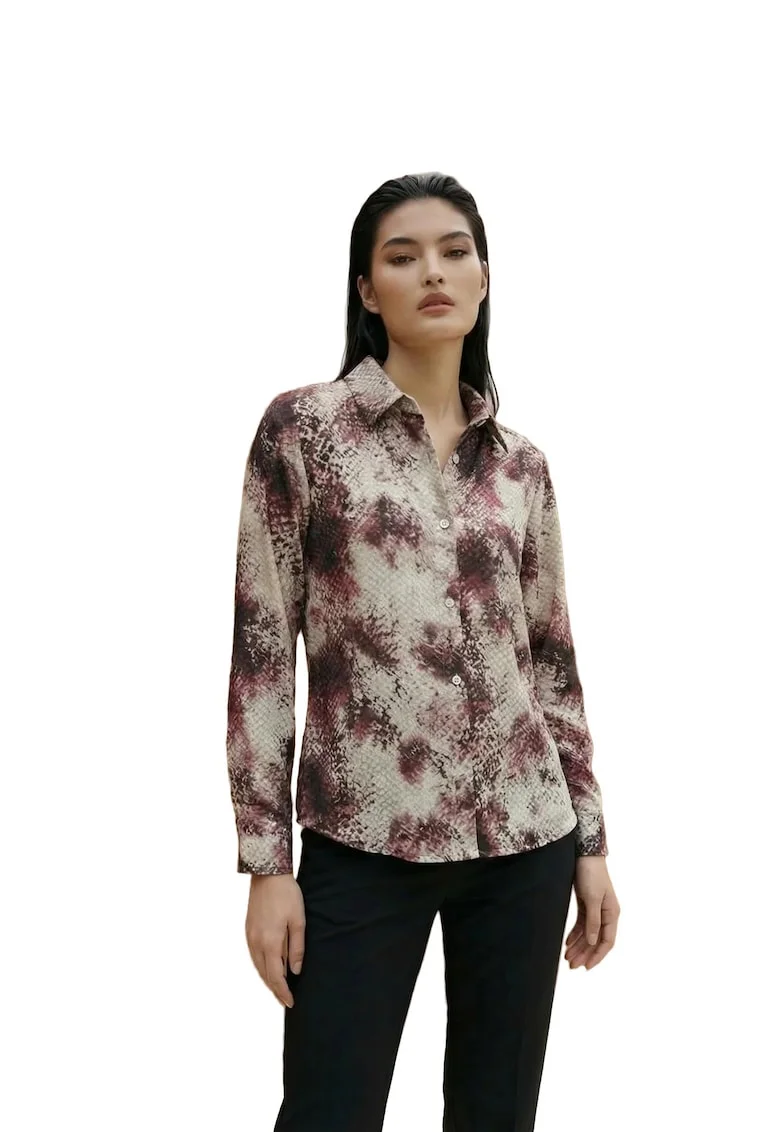 Camasa Femei,  Regular fit, imprimeu sarpe, multicolor, bumbac-poliester