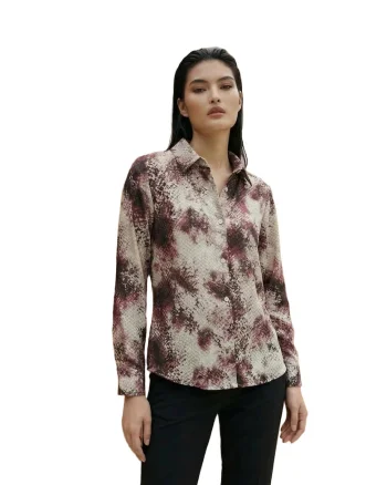 Camasa Femei,  Regular fit, imprimeu sarpe, multicolor, bumbac-poliester