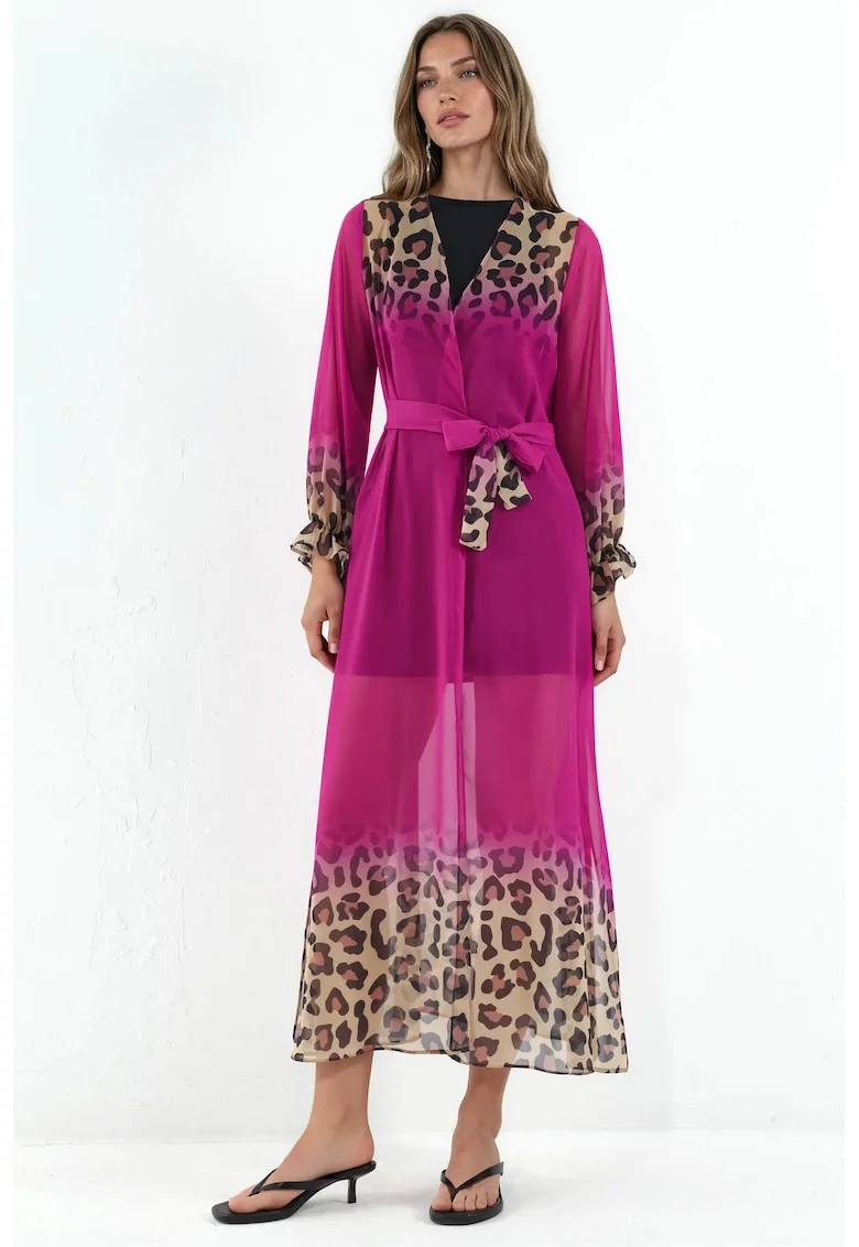 Rochie de plaja maxi  multicolor, L, cu cordon
