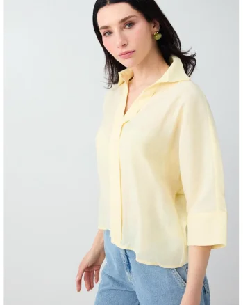 Bluza lejera din amestec de modal cu maneci 3/4