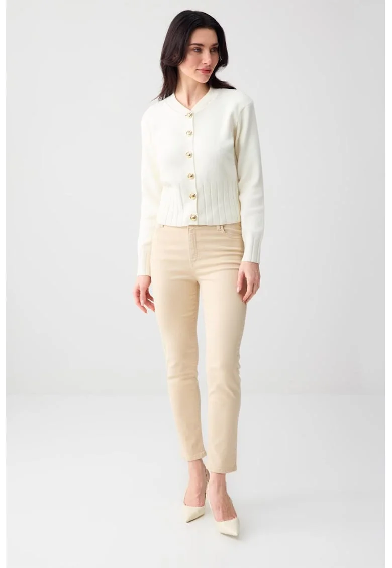Blugi regular fit cu talie inalta