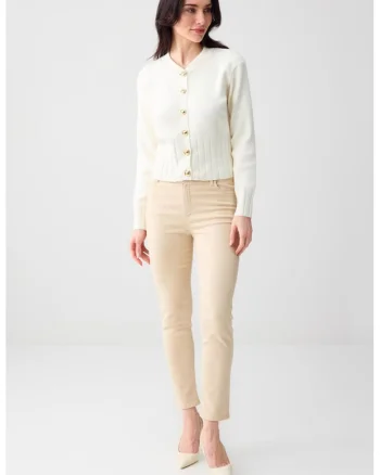 Blugi regular fit cu talie inalta