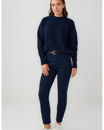 Blugi regular fit cu talie inalta