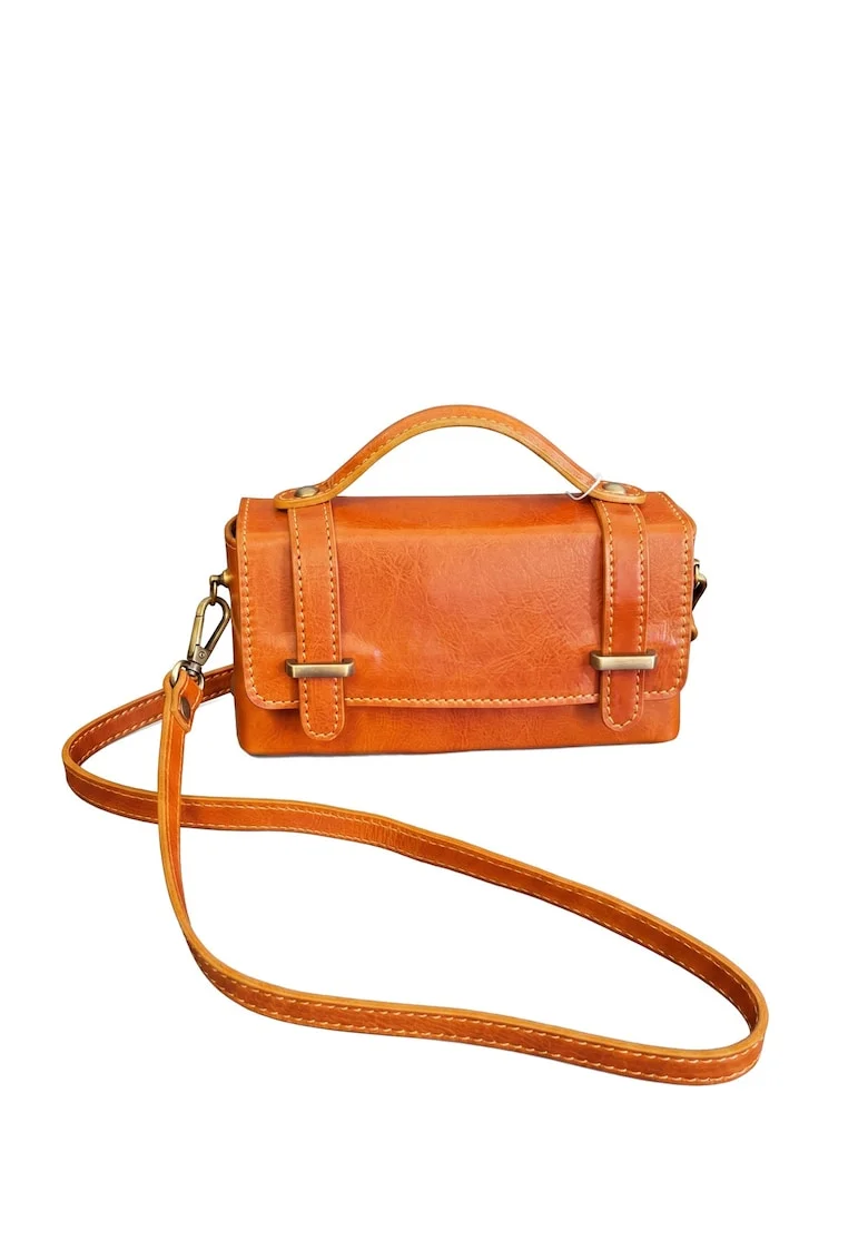 Geanta messenger din piele Novara, Maro cognac