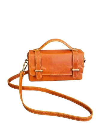 Geanta messenger din piele Novara, Maro cognac