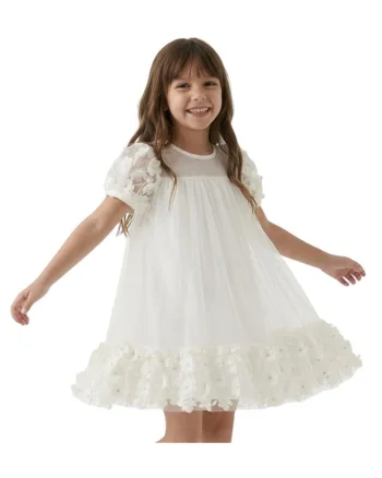 Rochie fete, ZOYA Fashion, Romy, Poliester, Elegant, Scurta, Alb, Alb