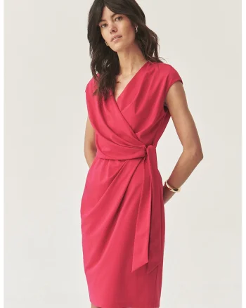 Rochie cu model petrecut, fara maneci, Rosu