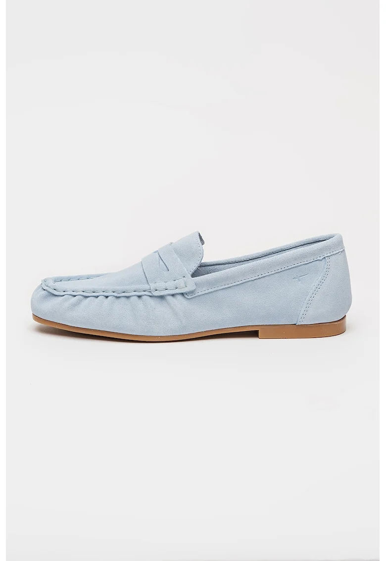 Pantofi loafer cu varf rotund, Albastru pastel