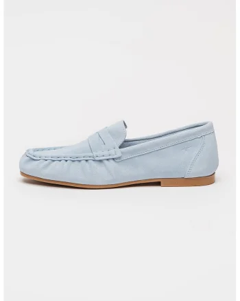 Pantofi loafer cu varf rotund, Albastru pastel