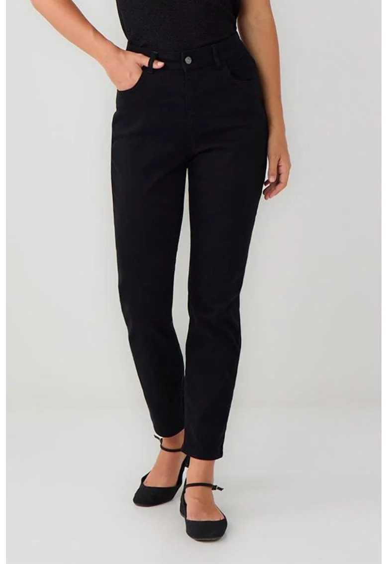 Blugi regular fit cu talie inalta