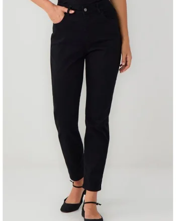 Blugi regular fit cu talie inalta